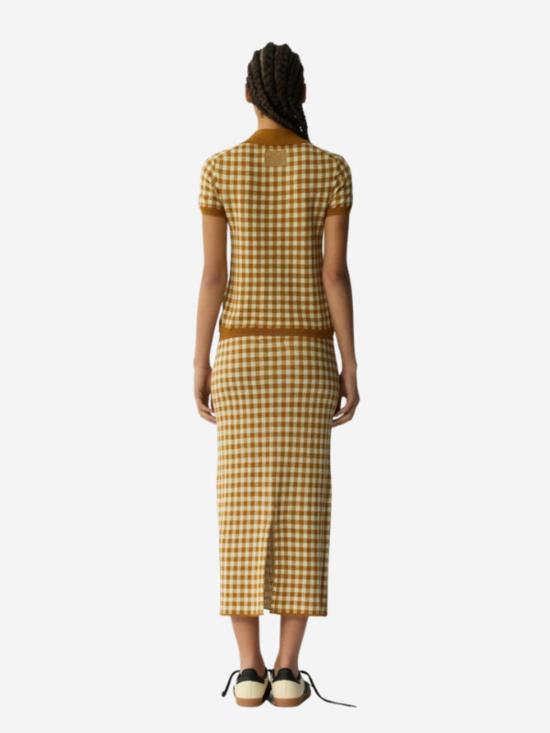  게스트 인 레지던스 스웨터 깅엄 슈렁큰 폴로  스웨이드/라임워시 - GUEST IN RESIDENCE