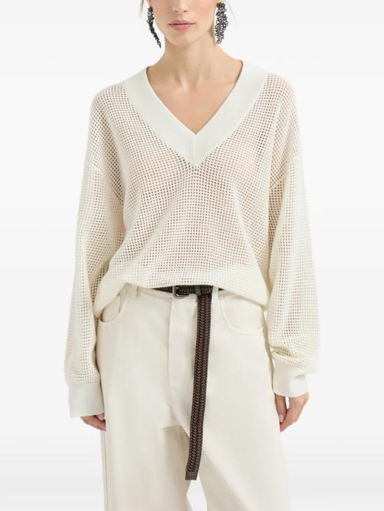 26SS 브루넬로 쿠치넬리 긴팔 티셔츠 M12205102CO312 White - BRUNELLO CUCINELLI