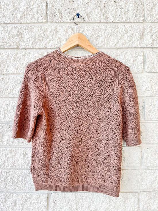  발리 블라우스 바를리 아가테 니트 탑 브라우니 - VARLEY