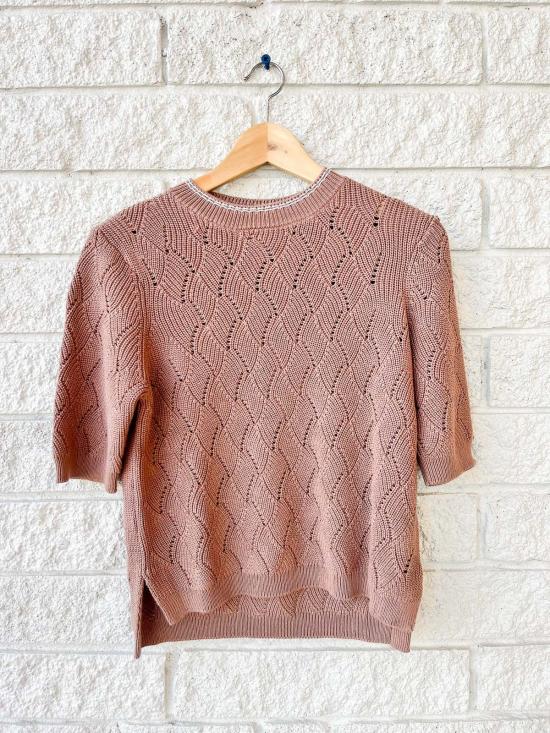  발리 블라우스 바를리 아가테 니트 탑 브라우니