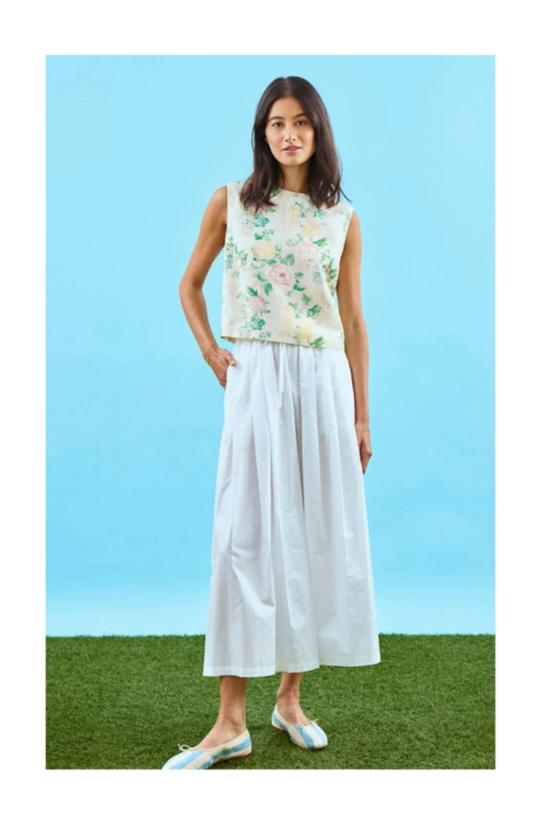  헌터 벨 민소매 티셔츠 매닝 탑 가든 로즈 피오니 - HUNTER BELL