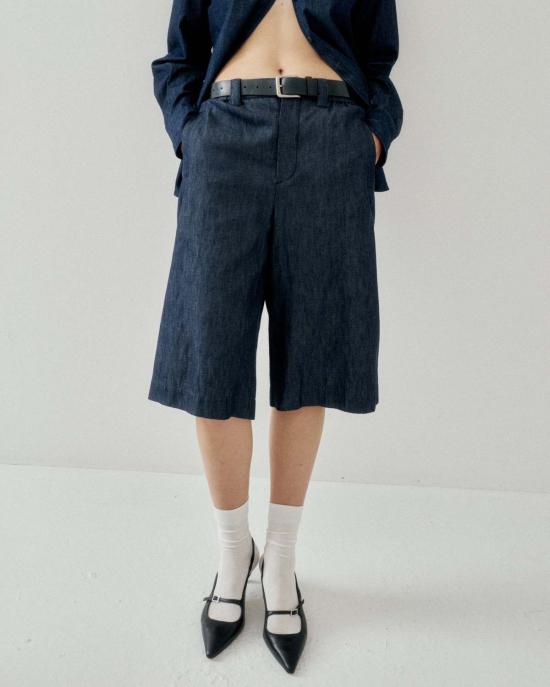  사야카 다비스 뉴욕 크롭 팬츠 사야카 데이비스 뉴욕 와이드 카프리스 인디고