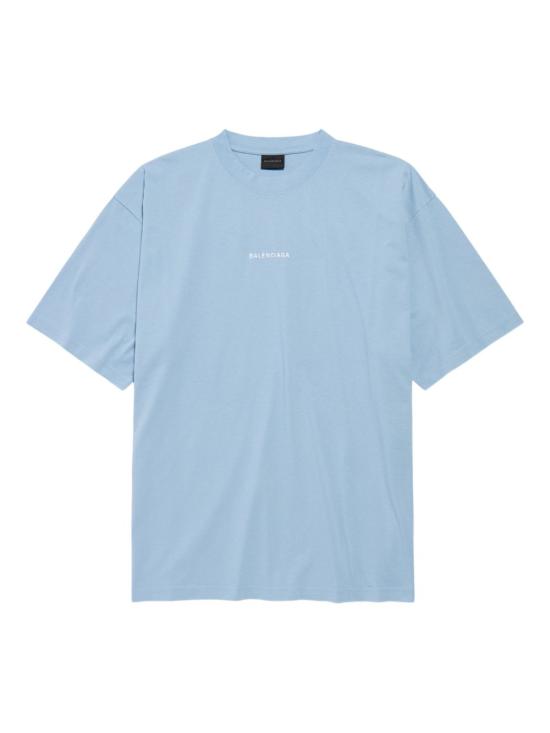 26SS 발렌시아가 백 티셔츠 미디움 핏 764235 TTVJ1 4773 SKY BLUE DOM