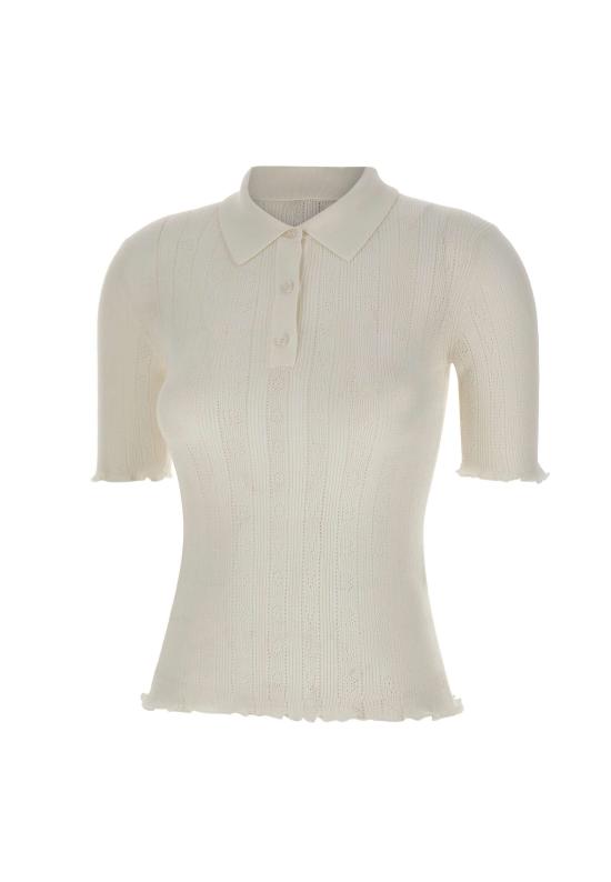 26SS 빅토리아 베컴 폴로 티셔츠 1226KTP007273A WHITE White