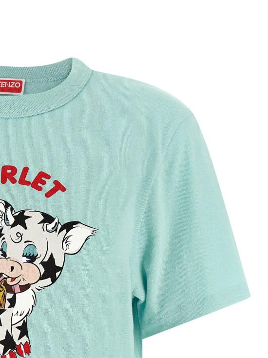  겐조 반팔 티셔츠 만화 티셔츠 연한 파란색 - KENZO