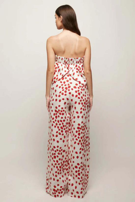  에스더블유에프 민소매 티셔츠 S/W/F 새틴 스카프 탑 도트 무늬 - S/W/F