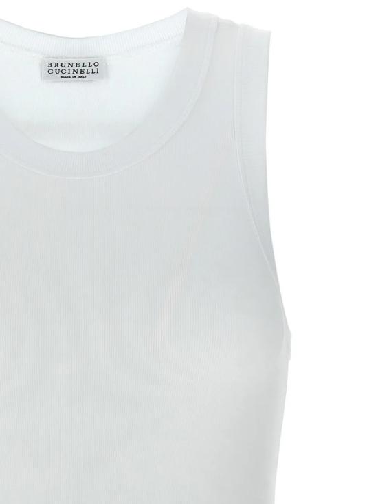 26SS 브루넬로 쿠치넬리 민소매 티셔츠 M0TC8FX230C159 White - BRUNELLO CUCINELLI