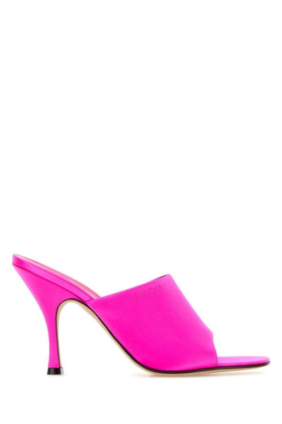  구찌 뮬/슬리퍼 푸시아 새틴 뮬 일렉트릭 푸시아