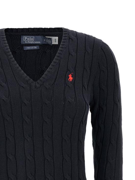 26SS 폴로 랄프로렌 포니로고 피마 코튼 케이블 니트 V넥 스웨터 211971870004 - POLO RALPH LAUREN