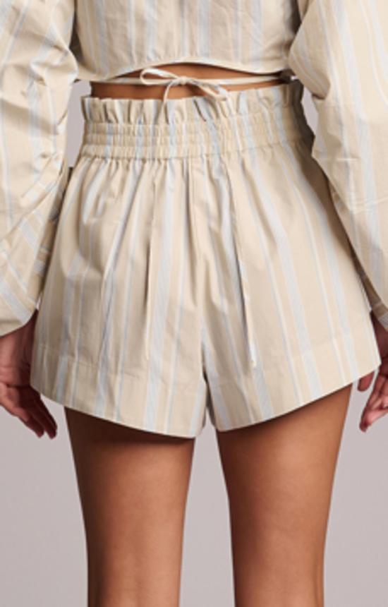  헤브론 숏팬츠 미라 포플린 반바지 베이지 스트라이프 - HEVRON