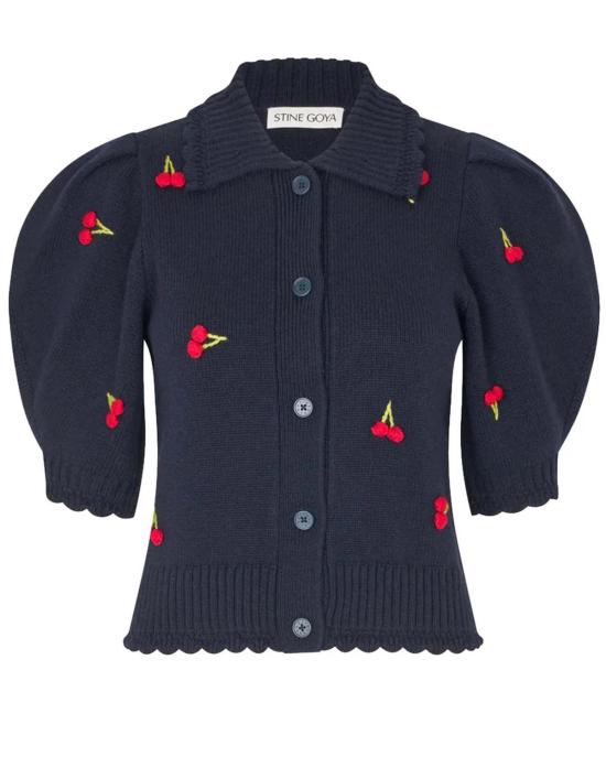  스티네 고야 가디건 스틴 고야 보블 니트 폴로  블루