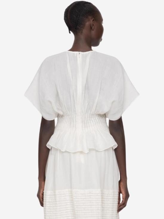  씨뉴욕 블라우스 씨 나이 바이올렛 탑 화이트 - SEA NY