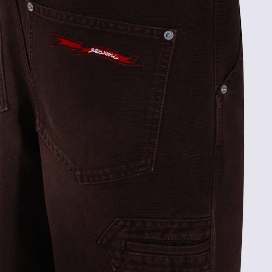  마르니 팬츠 다크 브라운 코튼  브라운 - MARNI