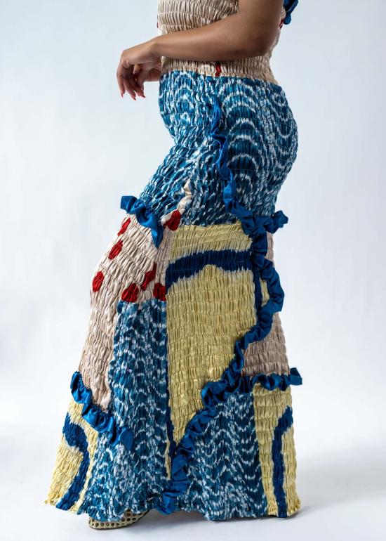  TIGRA TIGRA 롱 원피스 티그라 티그라 디컨스트럭티드 타이 다이 개더드 튜브 드레스 - OTHER BRANDS