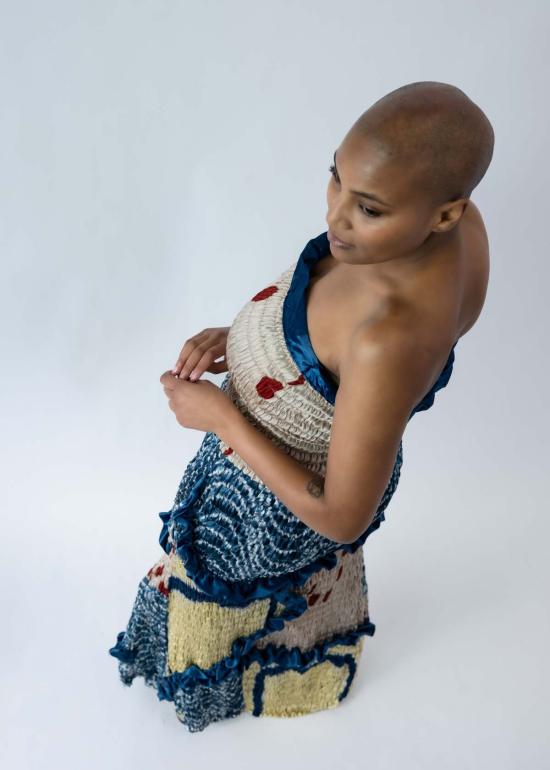  TIGRA TIGRA 롱 원피스 티그라 티그라 디컨스트럭티드 타이 다이 개더드 튜브 드레스 - OTHER BRANDS