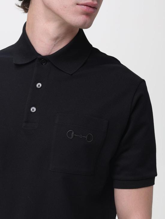 26SS 구찌 자수 코튼 피케 폴로 셔츠 854796XJHQP 1043 Black - GUCCI