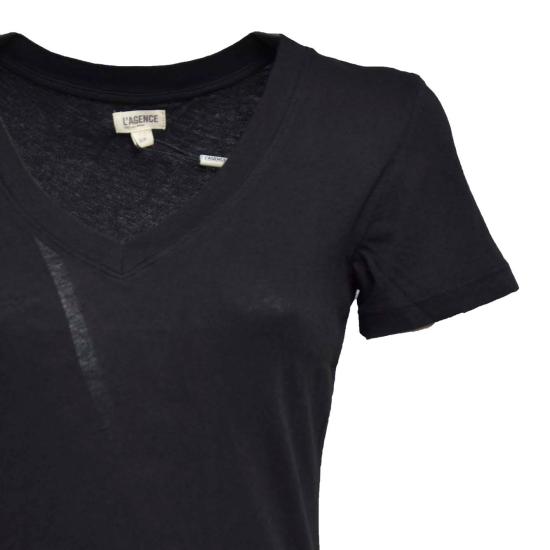 26SS 라장스 반팔 티셔츠 5485DCJ BLAC Black - L'AGENCE