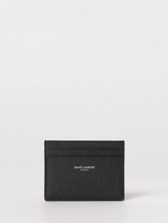 26SS 생로랑 그랑 드 뿌드르 엠보스드 레더 카드 케이스 375946BTY0N 1000 Black