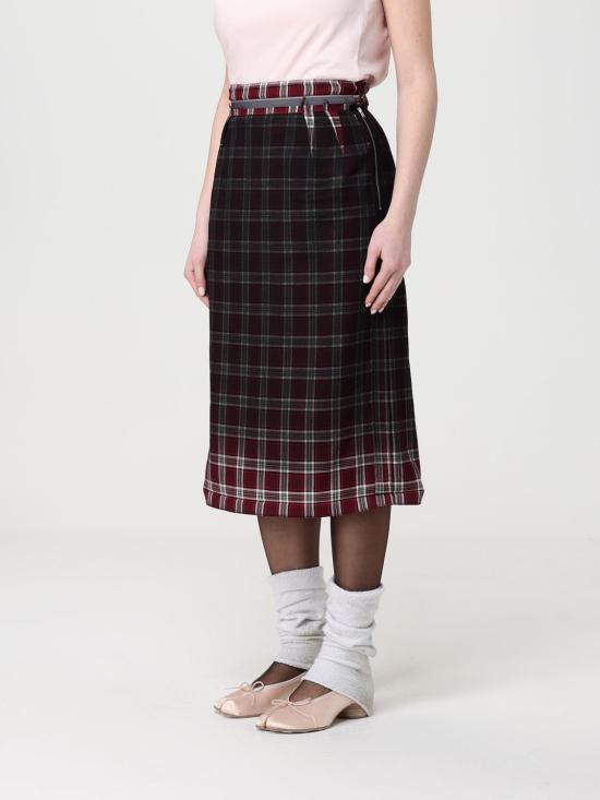 26SS 마르지엘라 페이디드 체크 울 스커트 S51ME0053M35710 001F Burgundy - MAISON MARGIELA