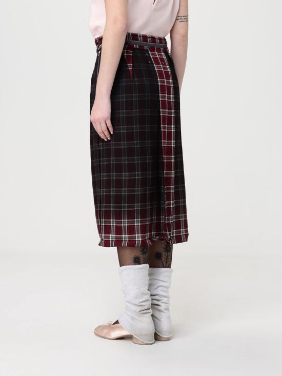 26SS 마르지엘라 페이디드 체크 울 스커트 S51ME0053M35710 001F Burgundy - MAISON MARGIELA