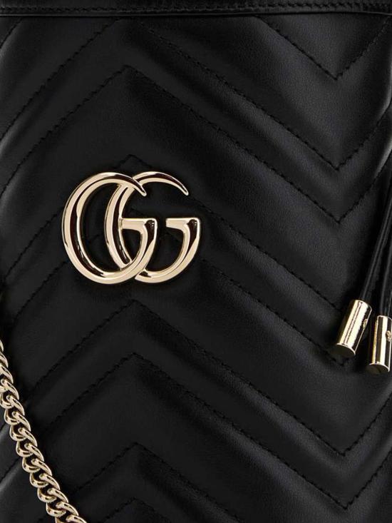 26SS 구찌 GG 마몽 스몰 버킷백 575163AAET8 1000 Black - GUCCI