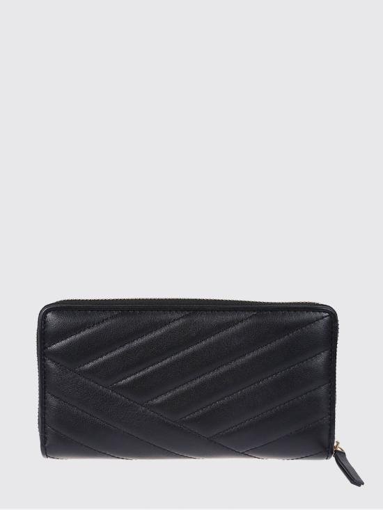 26SS 토리버치 키라 쉐브론 집 컨티넨탈 월렛 90348 001 Black - TORY BURCH