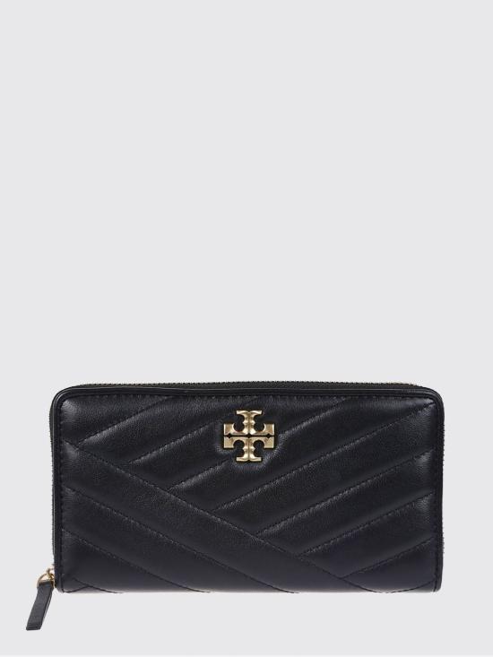 26SS 토리버치 키라 쉐브론 집 컨티넨탈 월렛 90348 001 Black