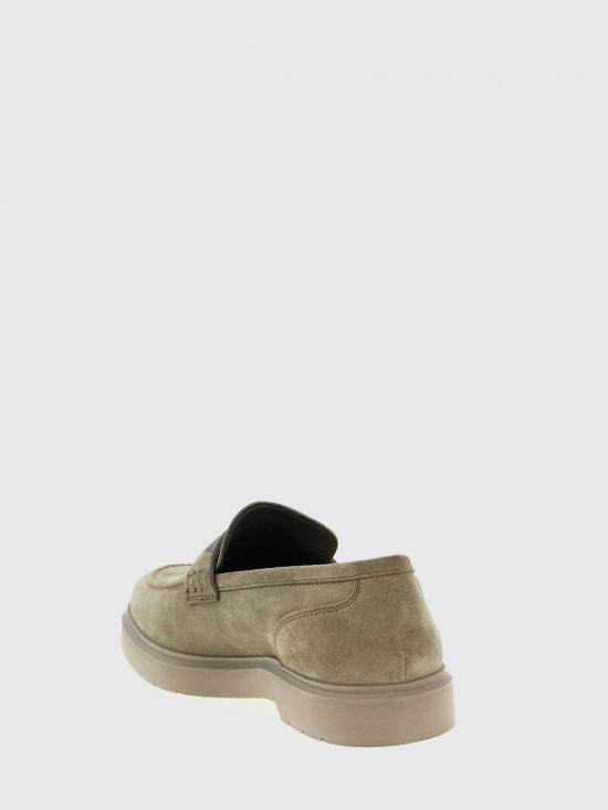 26SS 브루넬로 쿠치넬리 모닐레 디테일 스웨이드 페니 로퍼 MZSFG2370 C8850 Sand - BRUNELLO CUCINELLI