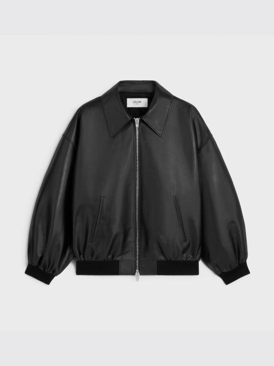 26SS 셀린느 카프스킨 테디 자켓 RV14D599E 38NO Black