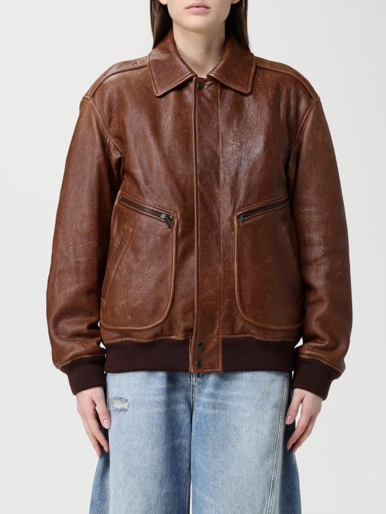 26SS 생로랑 가죽 자켓 858313YCSX2 2800 Brown