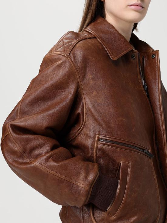 26SS 생로랑 가죽 자켓 858313YCSX2 2800 Brown - SAINT LAURENT