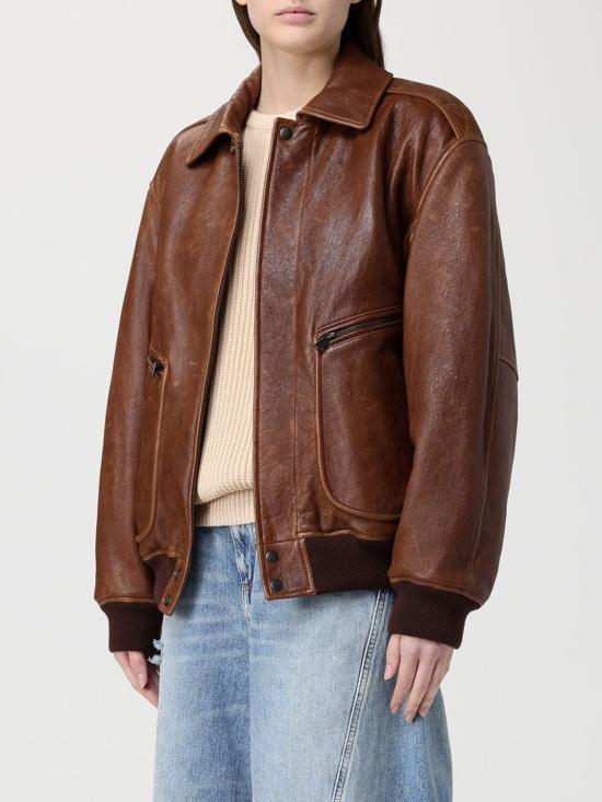 26SS 생로랑 가죽 자켓 858313YCSX2 2800 Brown - SAINT LAURENT