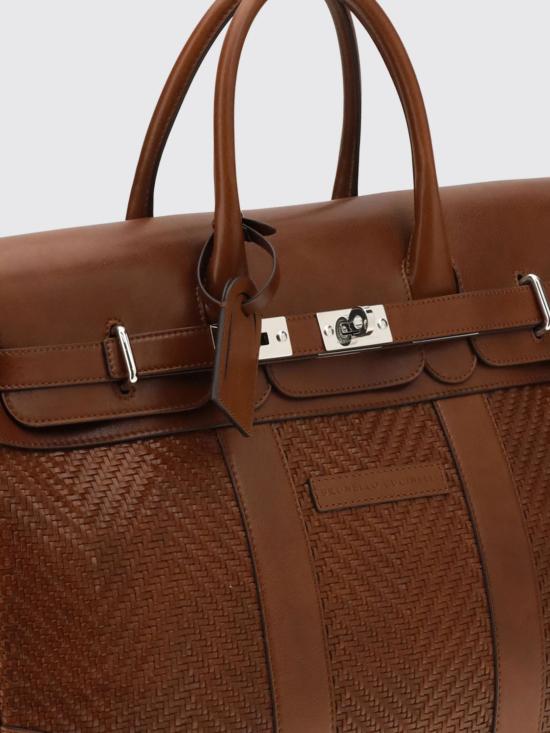 26SS 브루넬로 쿠치넬리 브레이드 카프스킨 & 카우하이드 컨트리 백 MBXOBU071 C9186 Brown - BRUNELLO CUCINELLI