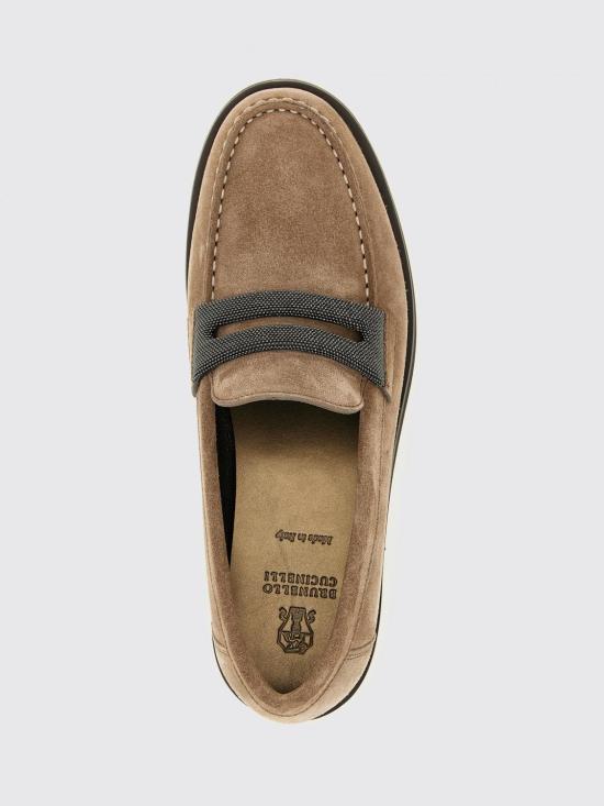 26SS 브루넬로 쿠치넬리 프레셔스 클램프 스웨이드 페니 로퍼 MZSFG3237 C8849 Beige - BRUNELLO CUCINELLI