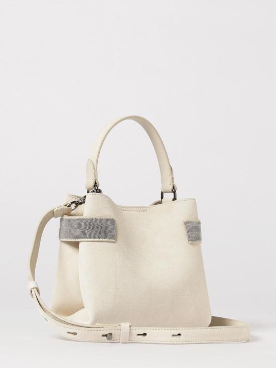 26SS 브루넬로 쿠치넬리 스몰 에센스 탑핸들 백 MBDLD2499 C8905 Ivory - BRUNELLO CUCINELLI
