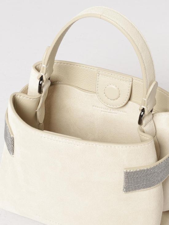 26SS 브루넬로 쿠치넬리 스몰 에센스 탑핸들 백 MBDLD2499 C8905 Ivory - BRUNELLO CUCINELLI
