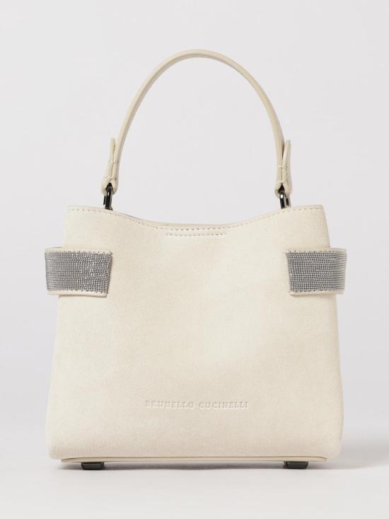 26SS 브루넬로 쿠치넬리 스몰 에센스 탑핸들 백 MBDLD2499 C8905 Ivory