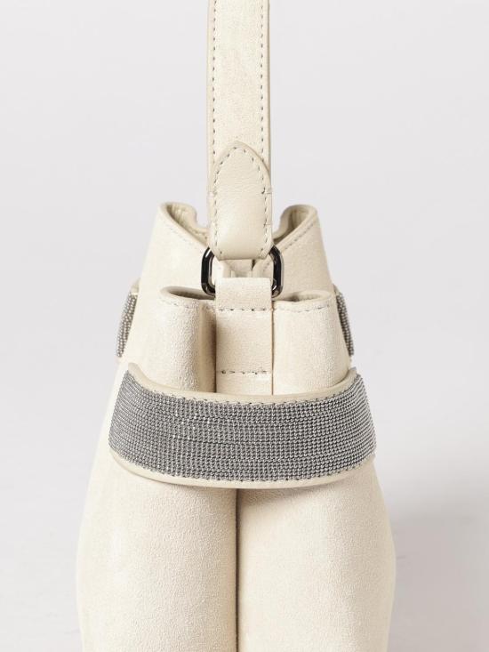 26SS 브루넬로 쿠치넬리 스몰 에센스 탑핸들 백 MBDLD2499 C8905 Ivory - BRUNELLO CUCINELLI