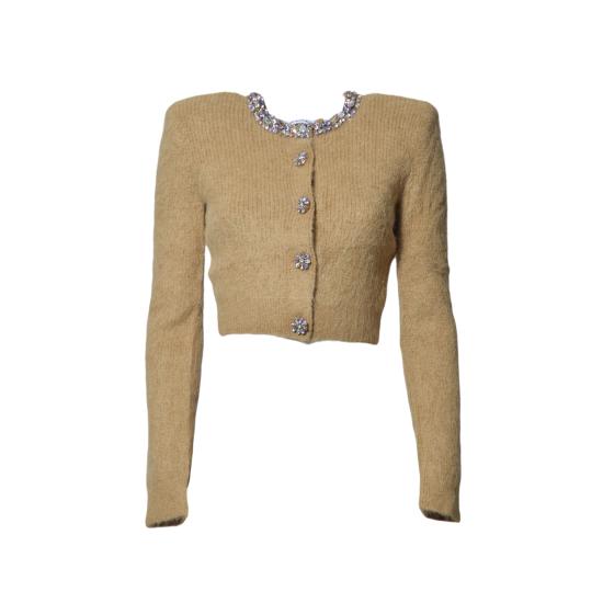 26SS 셀프 포트레이트 엠벨리시드 트림 가디건 AW25135CBR BROWN Brown