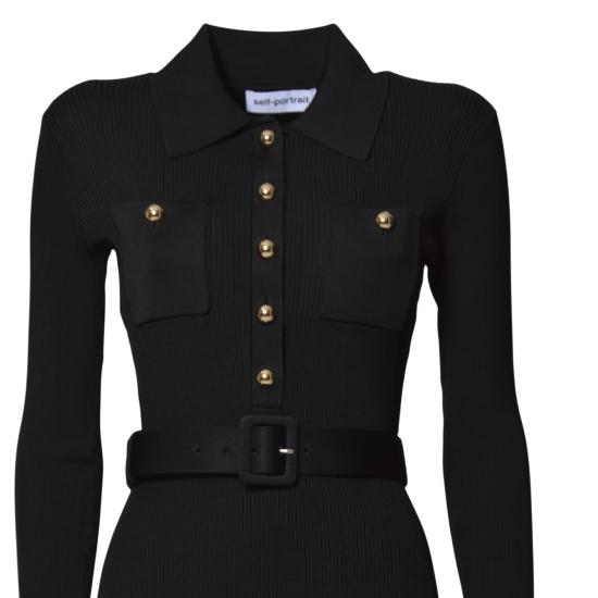 26SS 셀프 포트레이트 미디 원피스 AW25007XB BLACK Black - SELF PORTRAIT