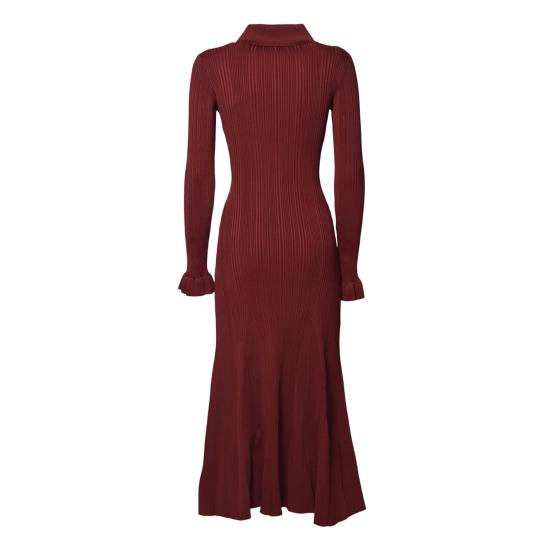 26SS 셀프 포트레이트 미디 원피스 AW25008MABU BURGUNDY Bordeaux - SELF PORTRAIT