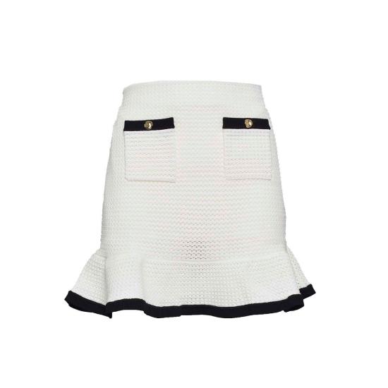 26SS 셀프 포트레이트 미디 스커트 SS24217SKC WHITE White - SELF PORTRAIT