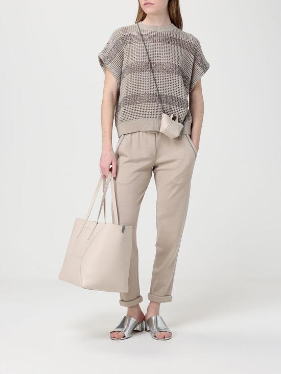 26SS 브루넬로 쿠치넬리 모닐리 카프스킨 BC 듀오 백 MBXAD2571 C8905 Ivory - BRUNELLO CUCINELLI