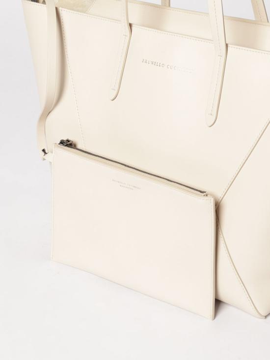 26SS 브루넬로 쿠치넬리 모닐리 카프스킨 BC 듀오 백 MBXAD2571 C8905 Ivory - BRUNELLO CUCINELLI