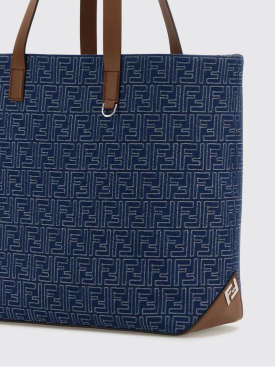 26SS 펜디 FF 패브릭 미디움 쇼핑백 7VA657AUGO F1SCG Grey - FENDI