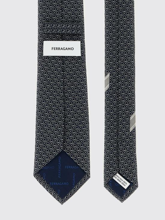 26SS 살바토레 페라가모 넥타이 789252 FBLUGRIGIO Black - SALVATORE FERRAGAMO