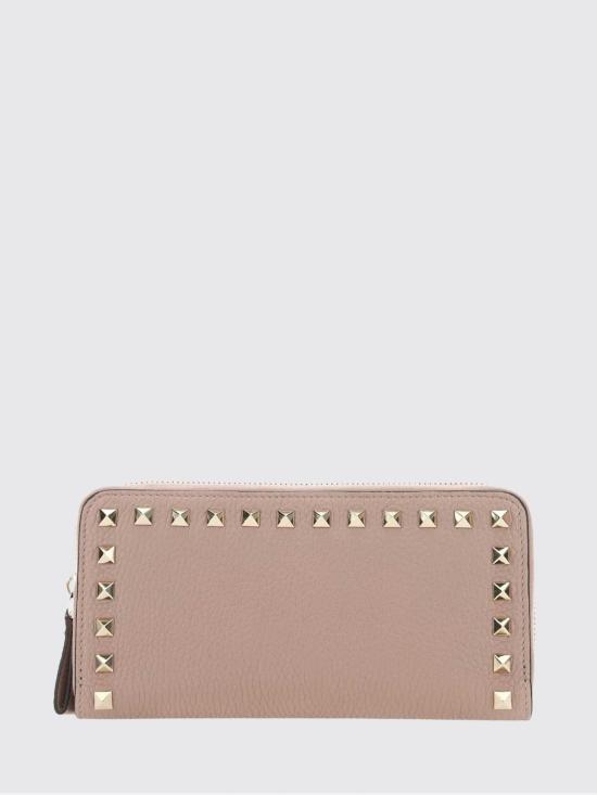 26SS 발렌티노 가라바니 락스터드 지퍼 장지갑 7W2P0645VSH P45 Pink