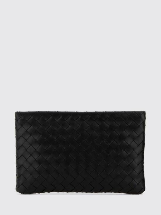 26SS 보테가베네타 인트레치아토 미디움 플랫 파우치 742972VCPP9 8425 Black - BOTTEGA VENETA