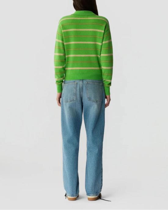  게스트 인 레지던스 스웨터 컬리지 스트라이프 폴로  말차 포인트 콤보 - GUEST IN RESIDENCE