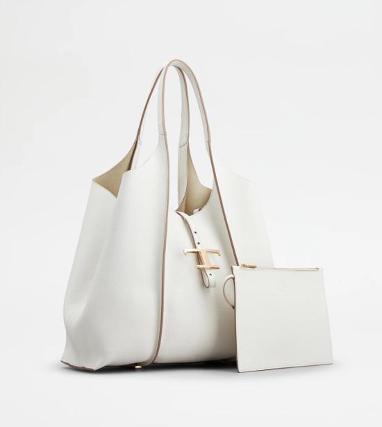 26SS 토즈 T 타임리스 미니 쇼핑백 XBWTSBA0300Q8EB015 White - TODS